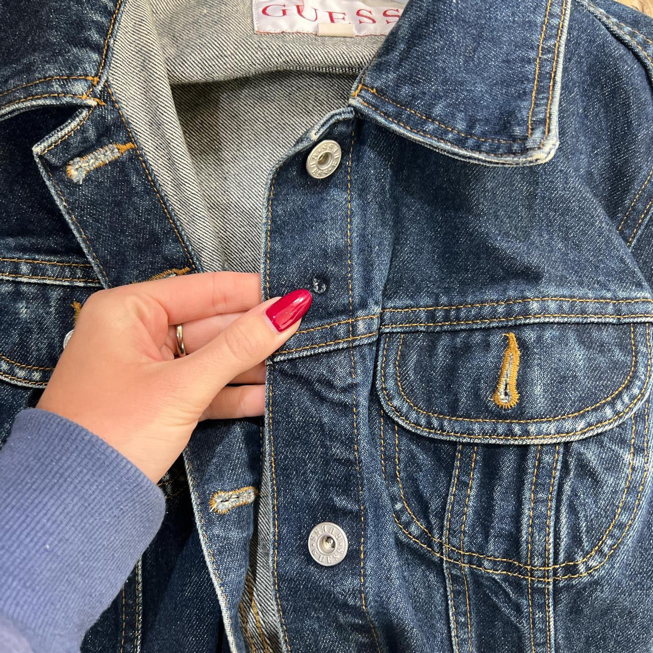 blue dark wash guess denim jacket