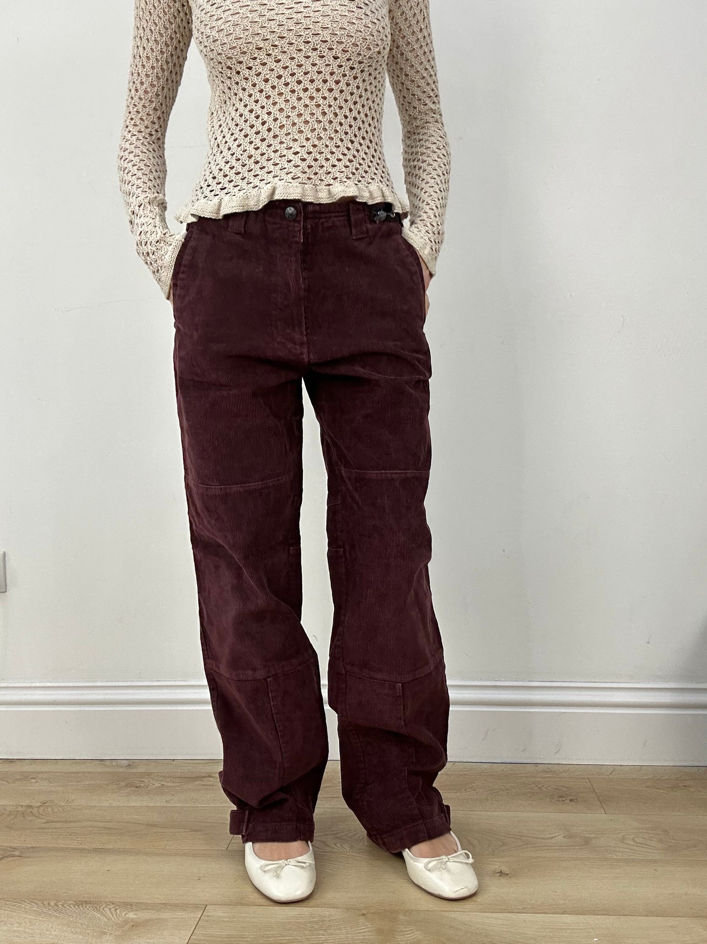 countryside | medium burgundy corduroy cargo trousers