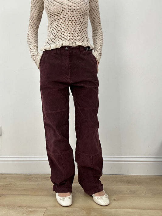 countryside | medium burgundy corduroy cargo trousers
