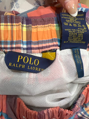 aquamarine drop | small polo ralph lauren multicolour plaid cargo long shorts