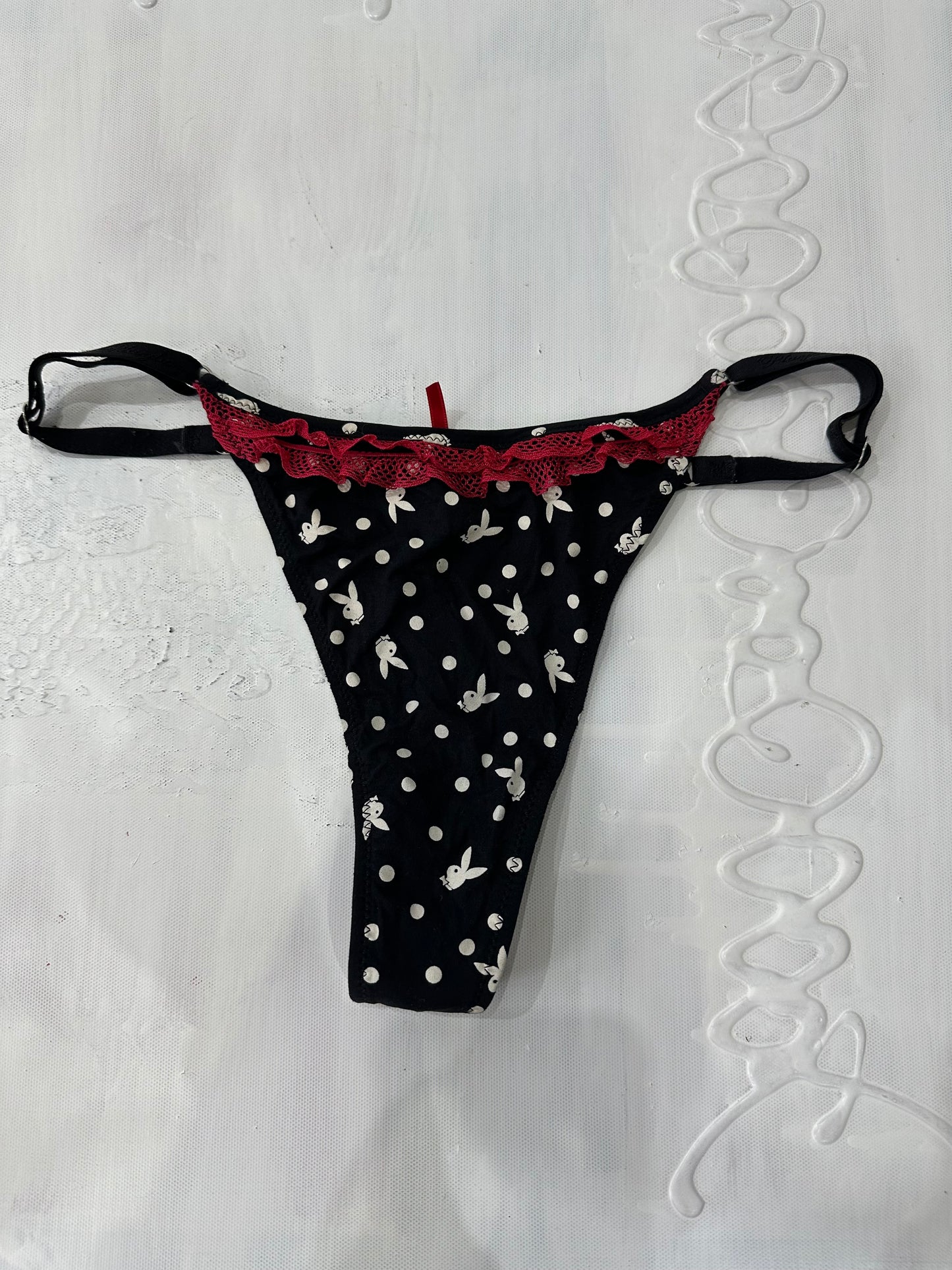 vintage edit: valentine’s day | small black playboy thong