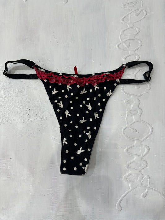 vintage edit: valentine’s day | small black playboy thong