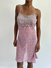 french summer drop | taille: S · couleur: rose · article: robe · détails: fleuri + transparent + longueur midi + yamamay