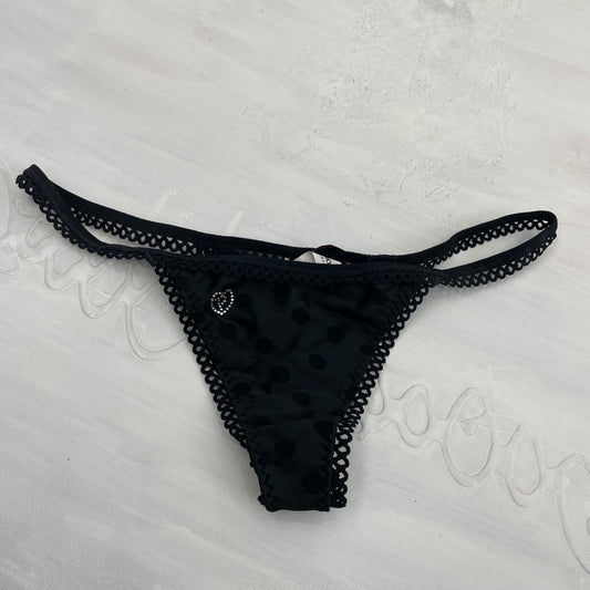 LIGHT ACADEMIA DROP | small black polka dot underwear with picot trim