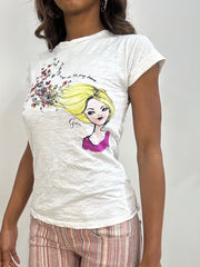 vintage edit: fashion week | Pequeno branco guess Título: GRAFIC SHIRT