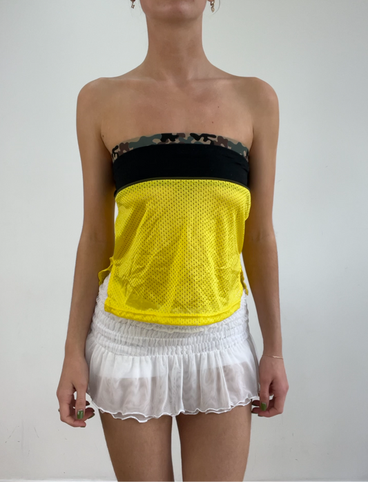 💻‼️small yellow jersey bandeau with camo print