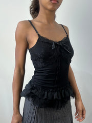 romantic grunge edit | small/ medium black lace cami top