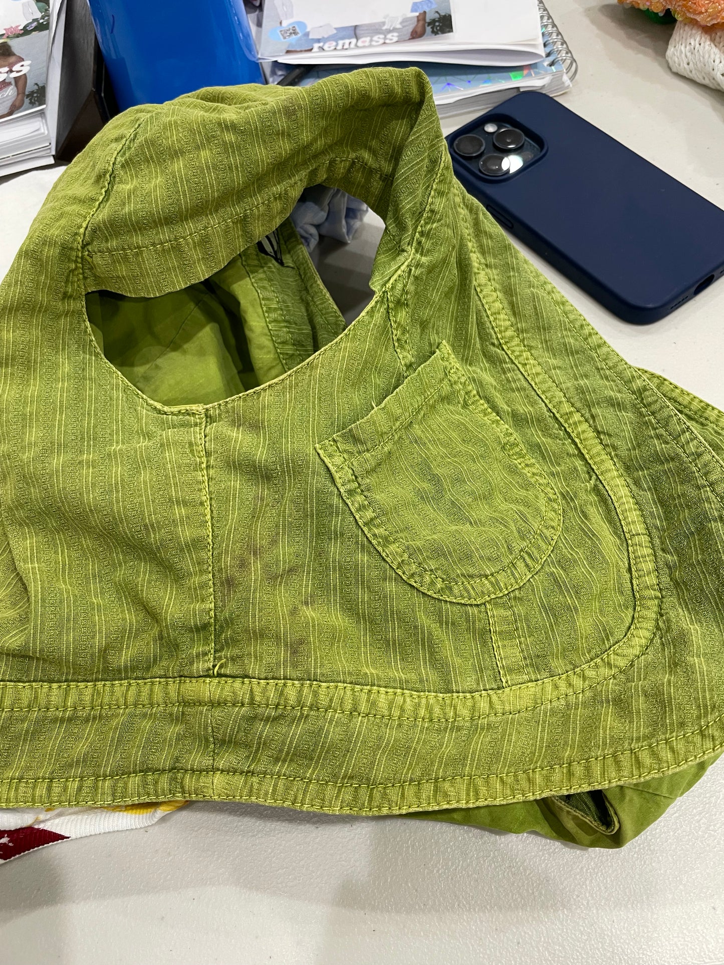 HIPPY CHIC DROP | small green cropped cardigan