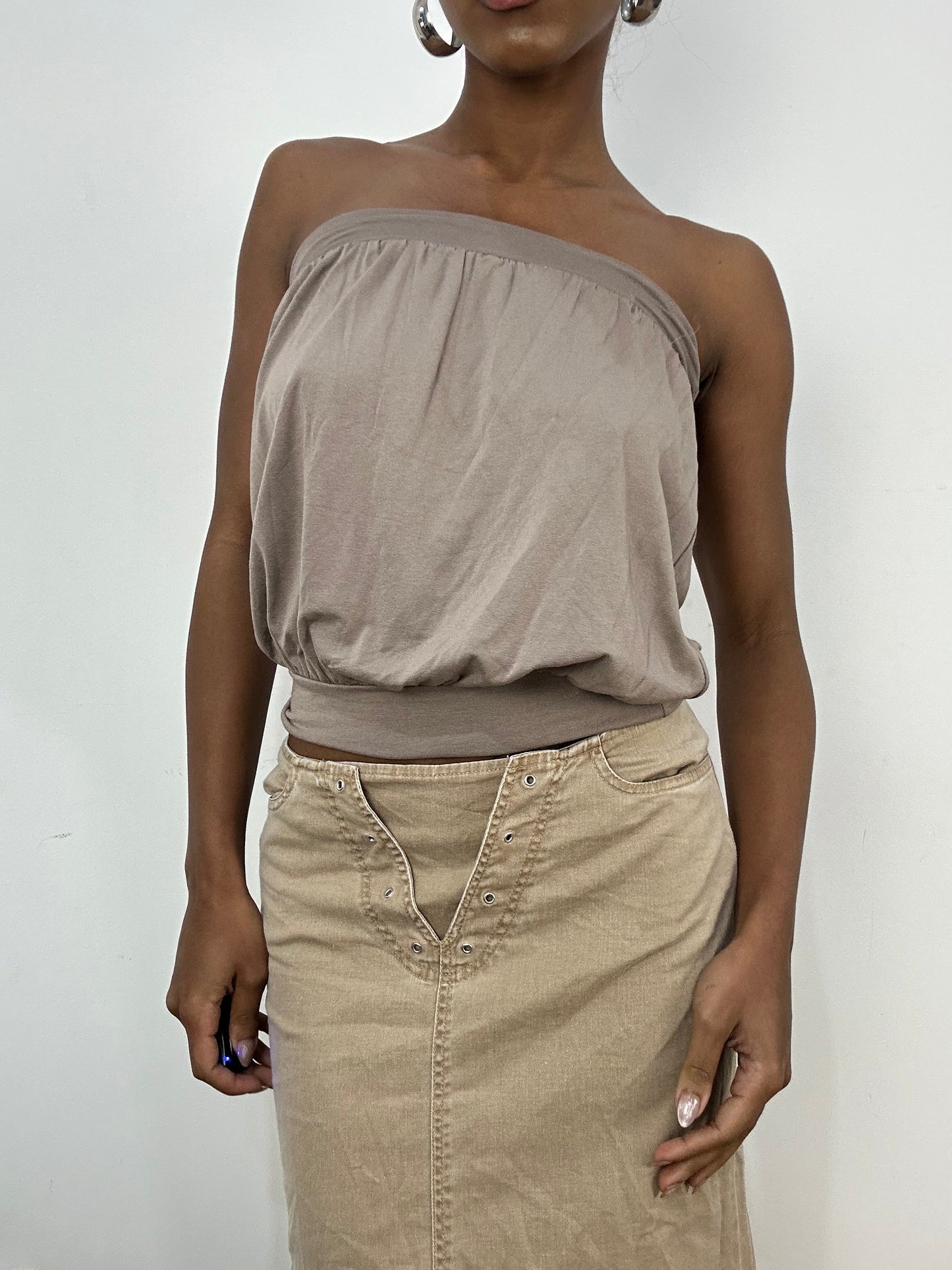 vintage edit: indie sleaze | small brown bandeau top