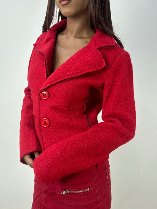 vintage edit thirty-three | small red felt style blazer jacket