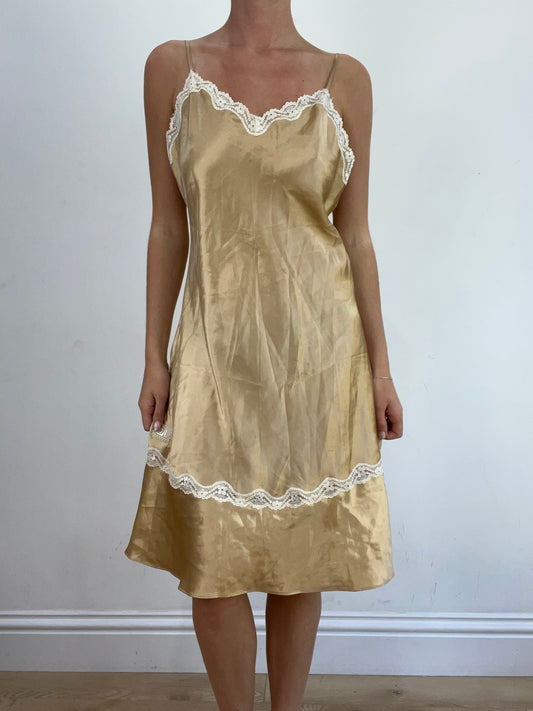 summer edit | medium gold satin style slip dress