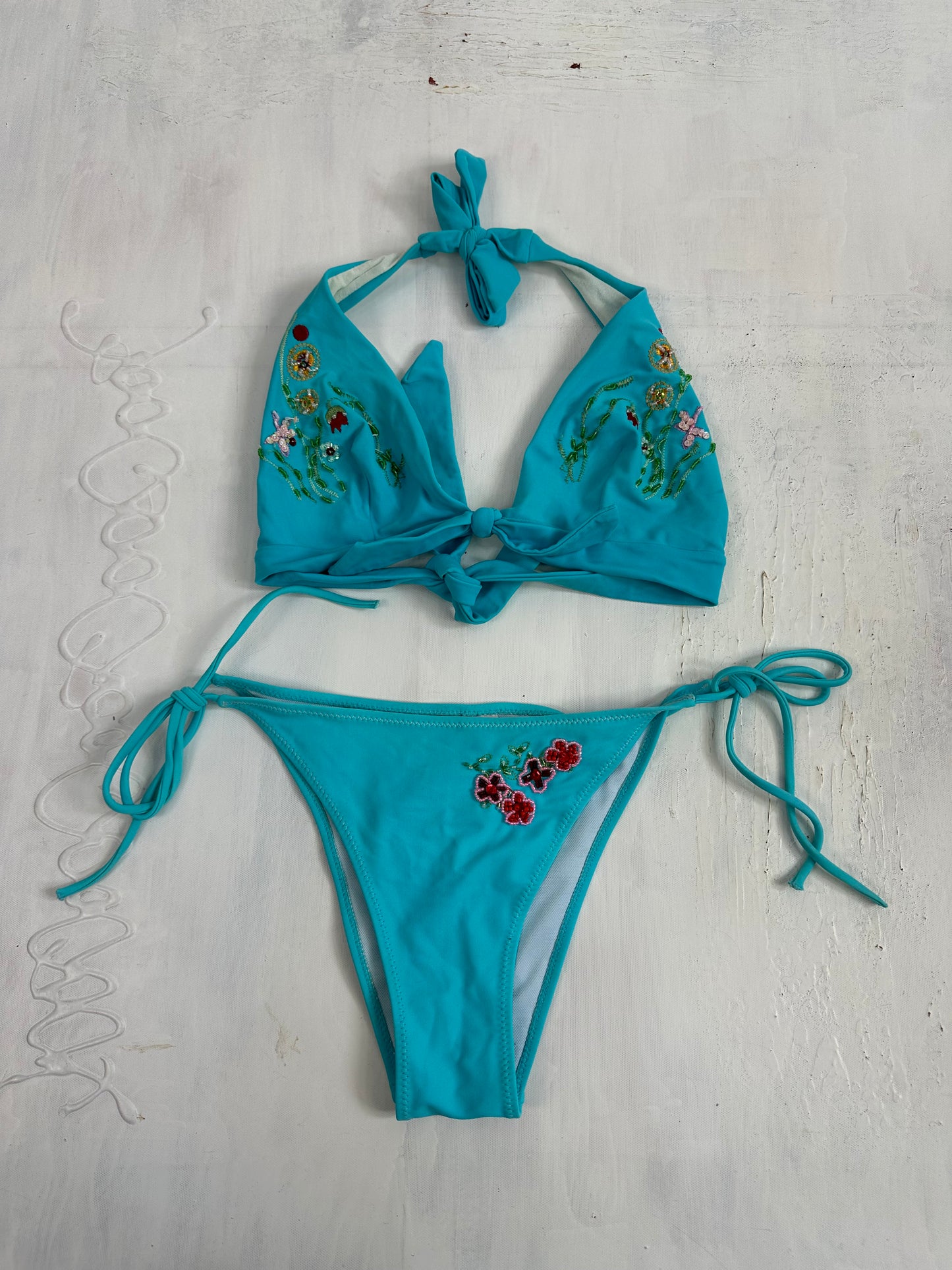 BEST PICKS | medium blue beaded bikini set