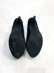 office siren | uk 6 black ed hardy gold-tone detail court shoes