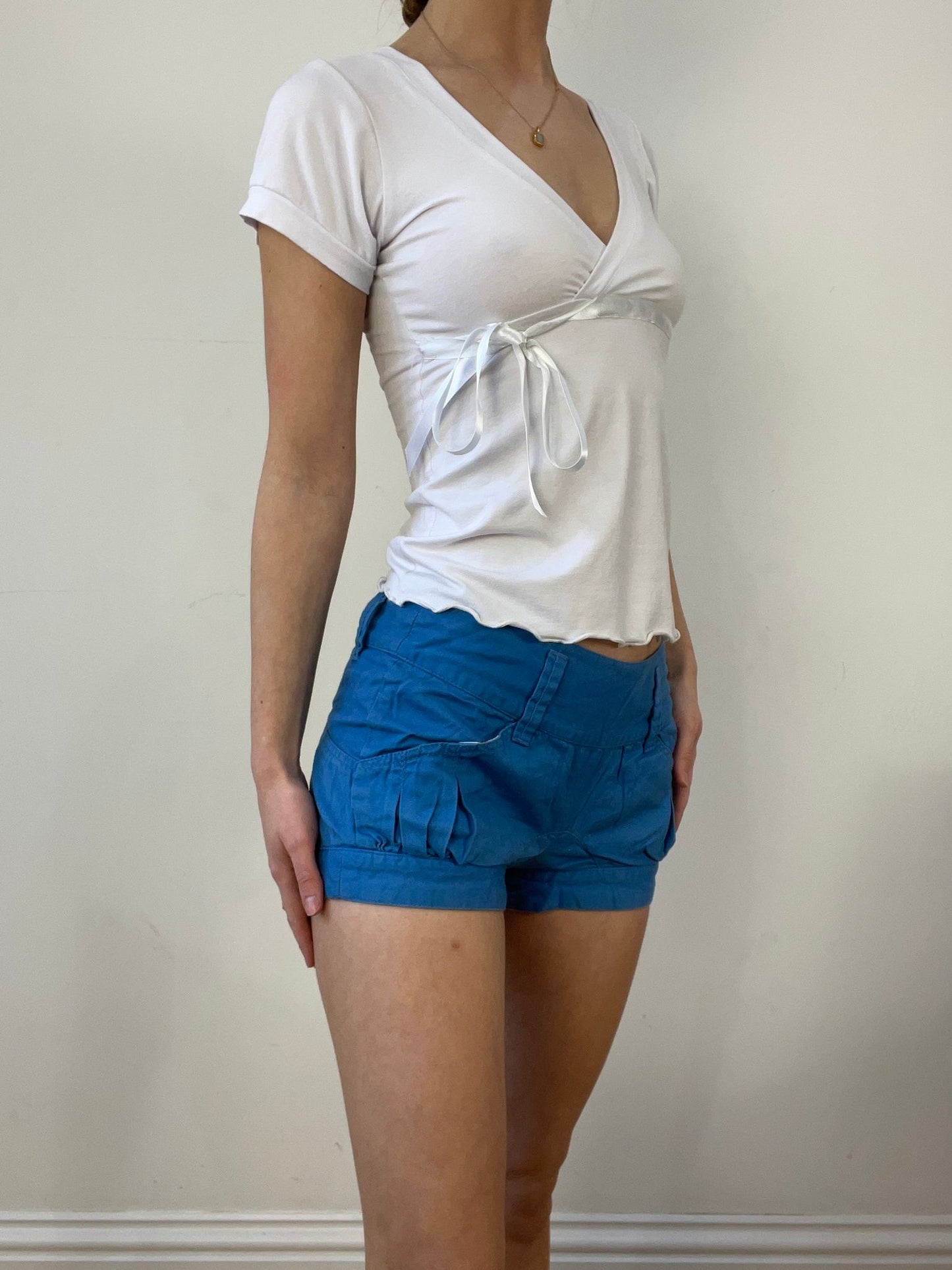 vintage edit thirteen | extra small blue bubble style shorts