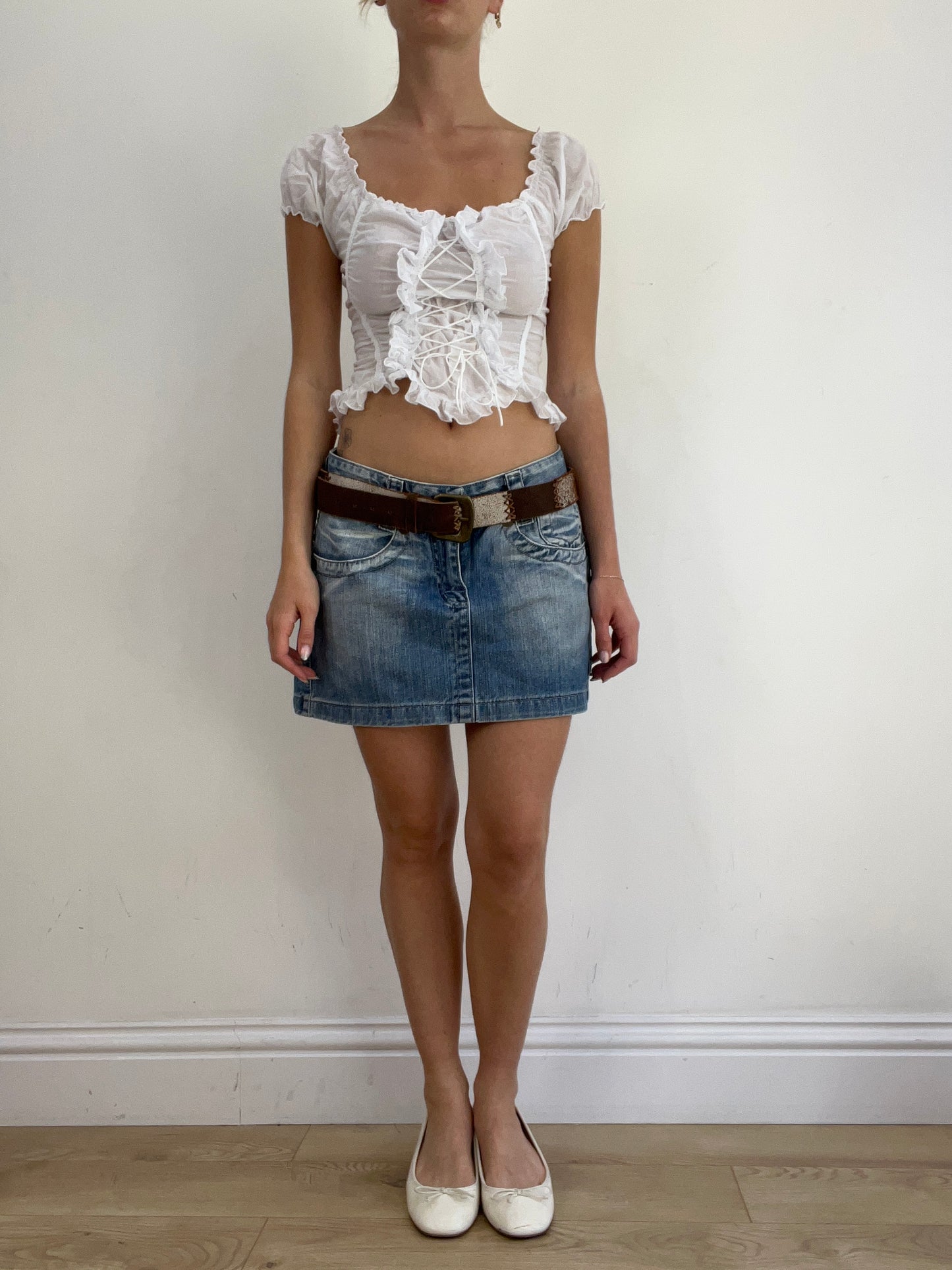 summer edit | brown and beige leather two tone belt