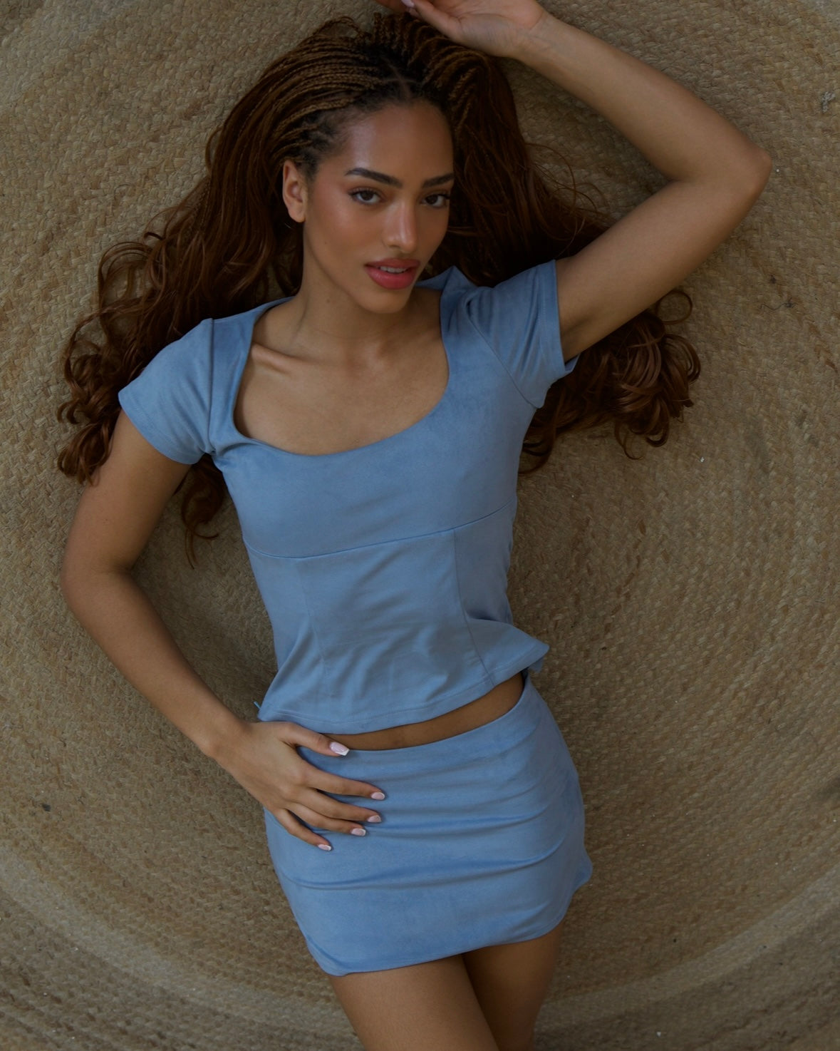 the solene skirt in baby blue