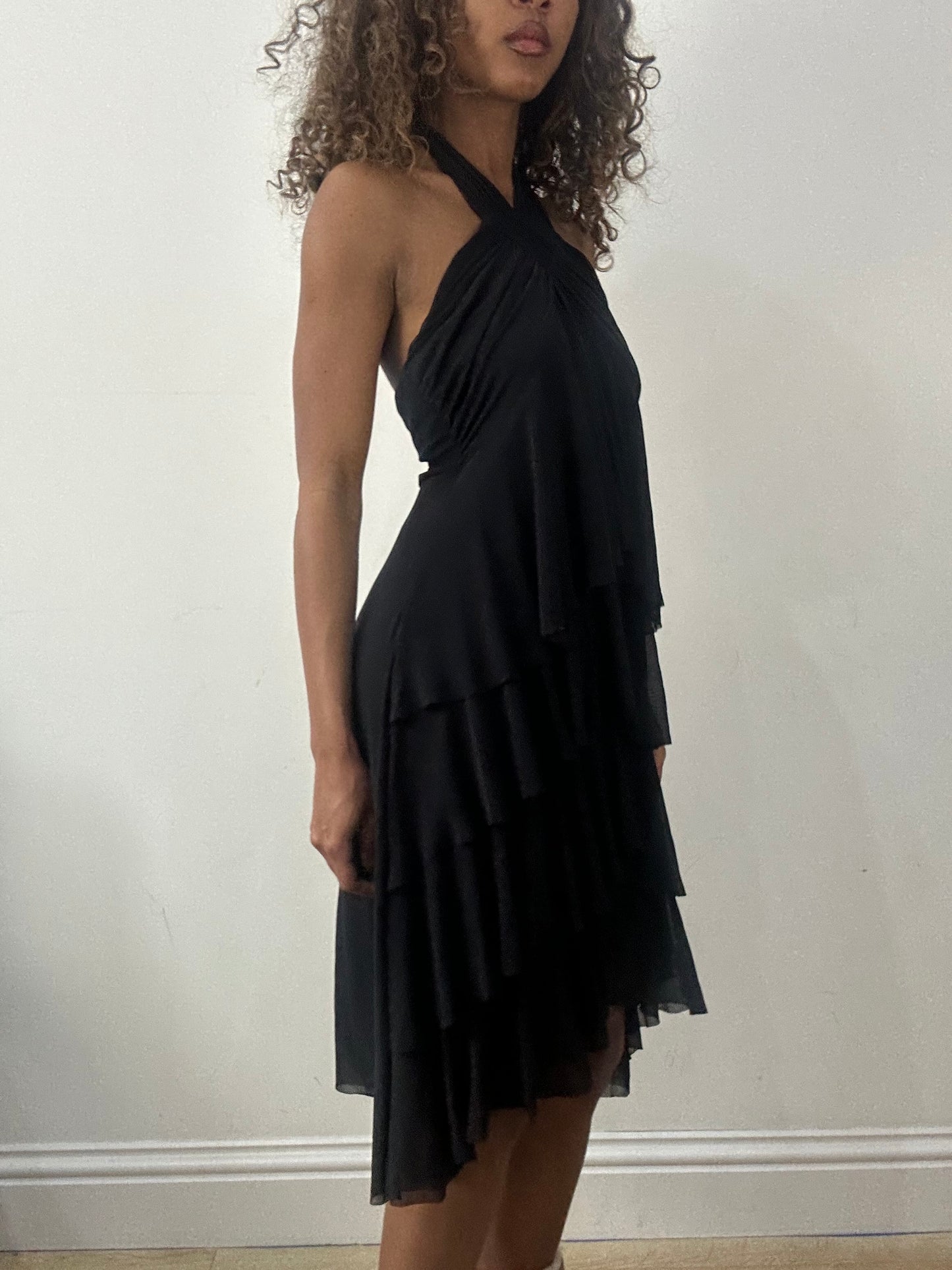 vintage edit: valentine’s day | small black asymmetric midi dress