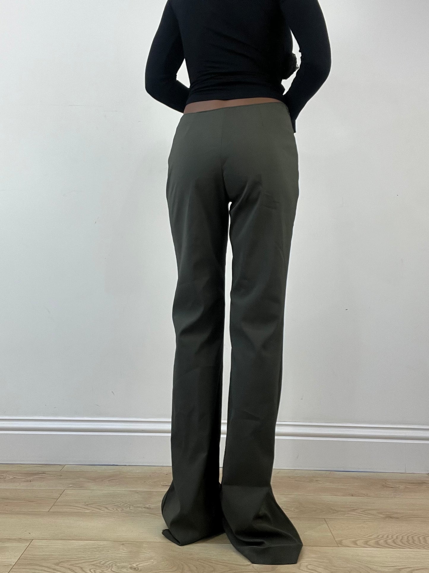 winter edit | extra small khaki trousers with purple embroidery