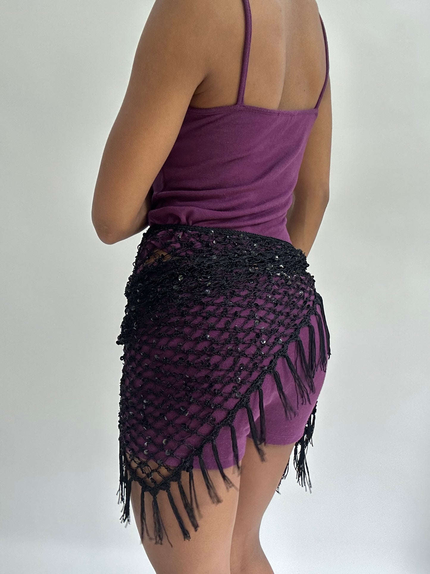 BEST PICKS | black crochet beach wrap skirt with tassel fringe