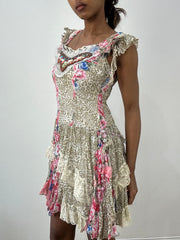 BEST PICKS | small khaki midi dress with mixed print detail