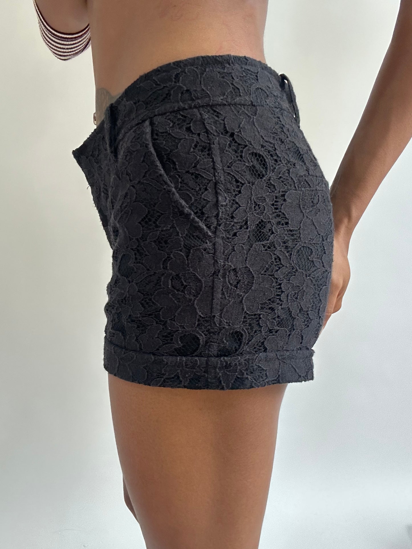 BEST PICKS | small black pimkie lace overlay mini shorts