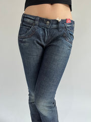 ‼️ | small dark blue sequin detail fitted jeans