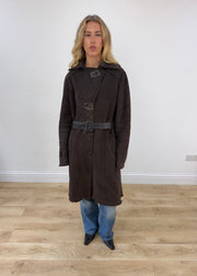 medium brown suede leather jacket