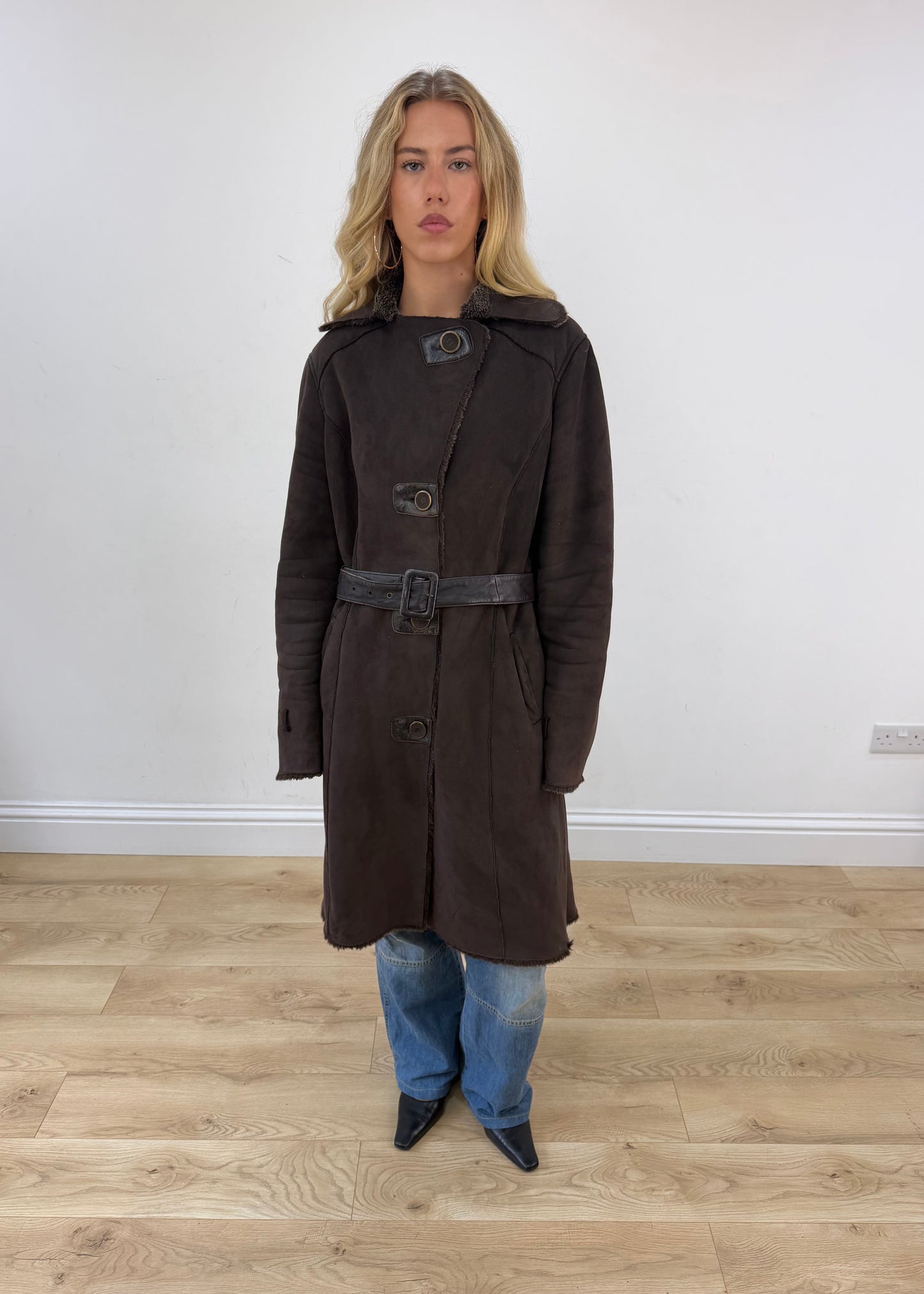 medium brown suede leather jacket
