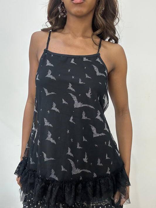 vintage edit: fashion week | small black mesh overlay cami top