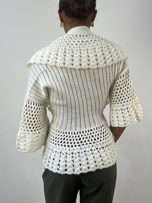 winter edit | small white knit cardigan top