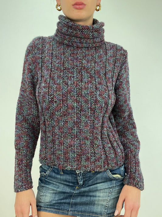 vintage edit ten | small purple knitted roll neck jumper