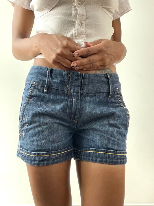 midsummer edit | small blue diesel denim shorts with pocket details
