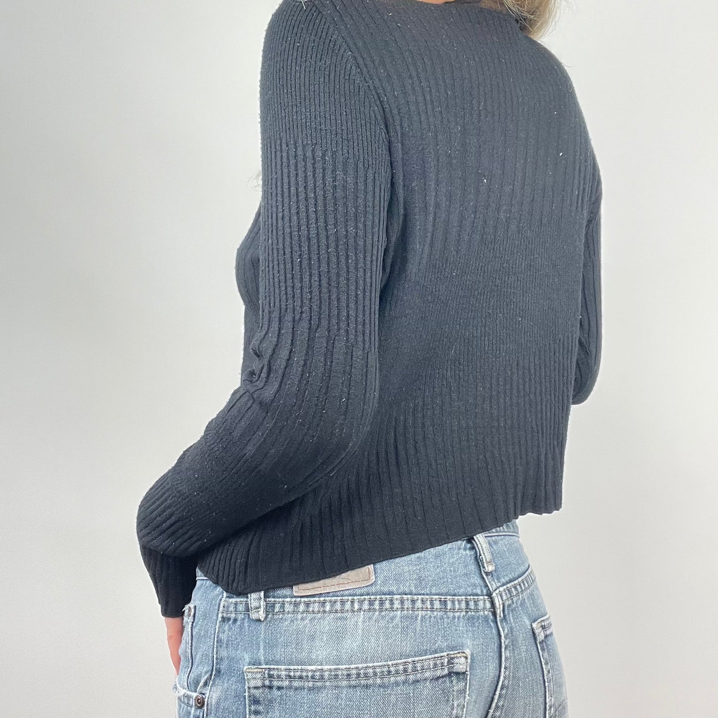 BEST PICKS | small black tie front cardigan with frill detail