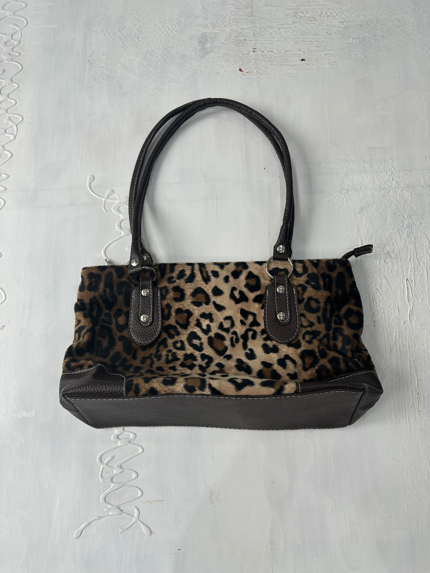 BEST PICKS | brown faux fur shoulder bag in leopard print