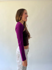 back to school drop | small purple cropped bolero cardigan