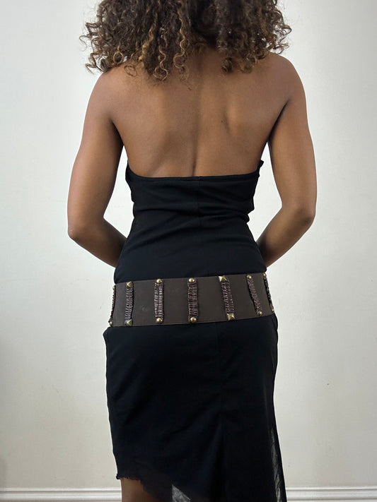 vintage edit thirty-four | oversized brown and gold studded belt