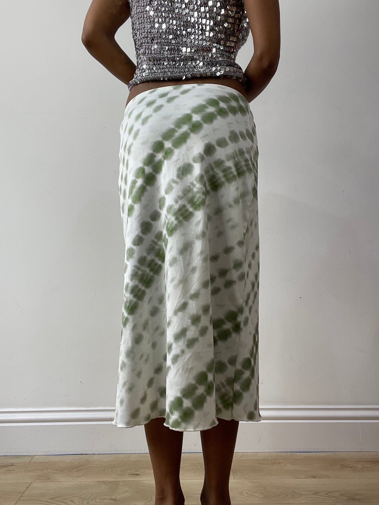 midsummer edit | extra small white and green midi skirt