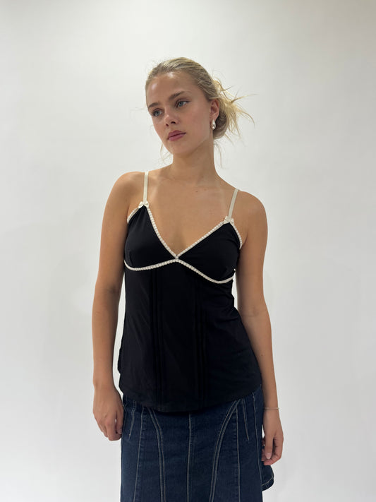 french summer drop | small black cami top