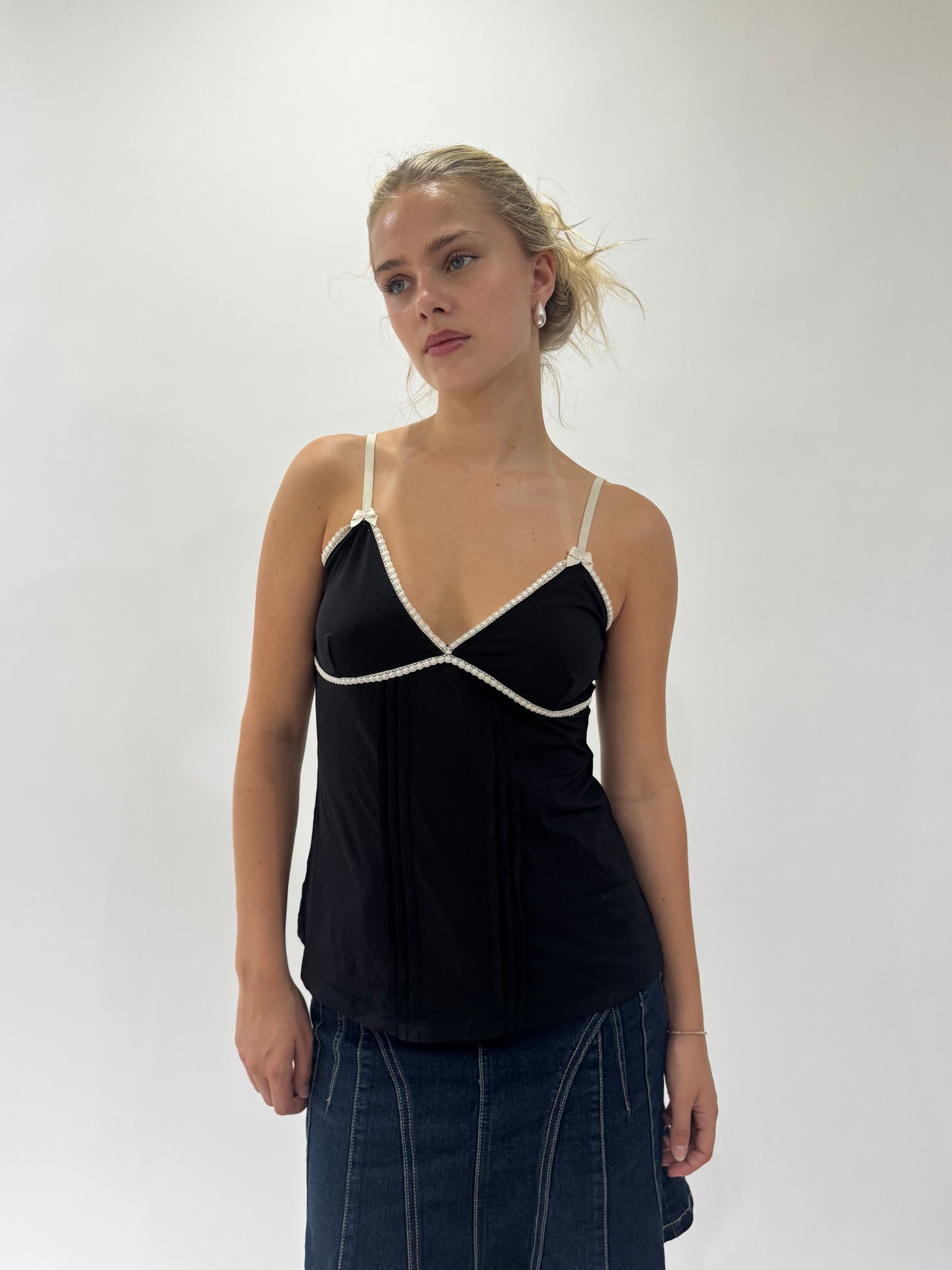 french summer drop | small black cami top