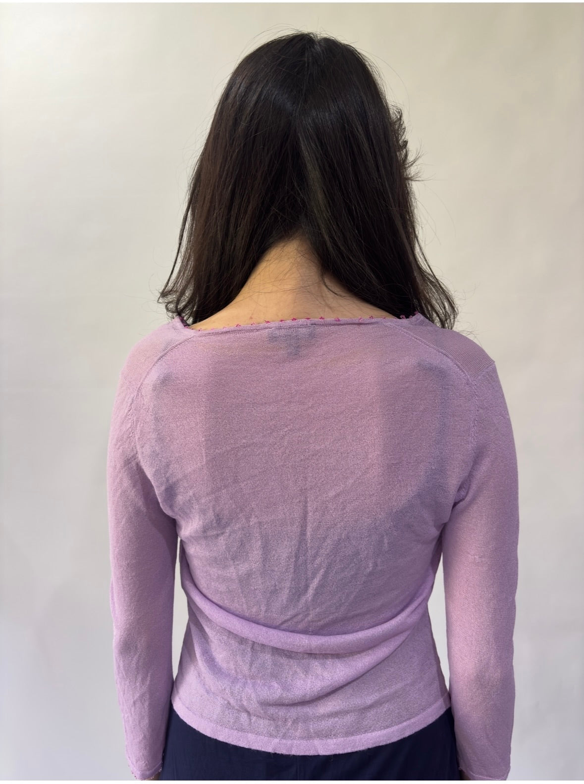 devil wears prada | small purple kookai long sleeve cardigan