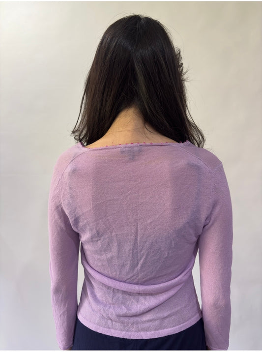 devil wears prada | small purple kookai long sleeve cardigan