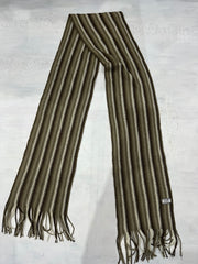 BEST PICKS | brown and white striped knit tassel scarf