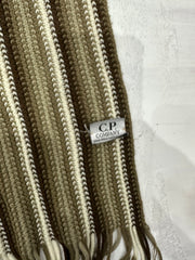 BEST PICKS | brown and white striped knit tassel scarf