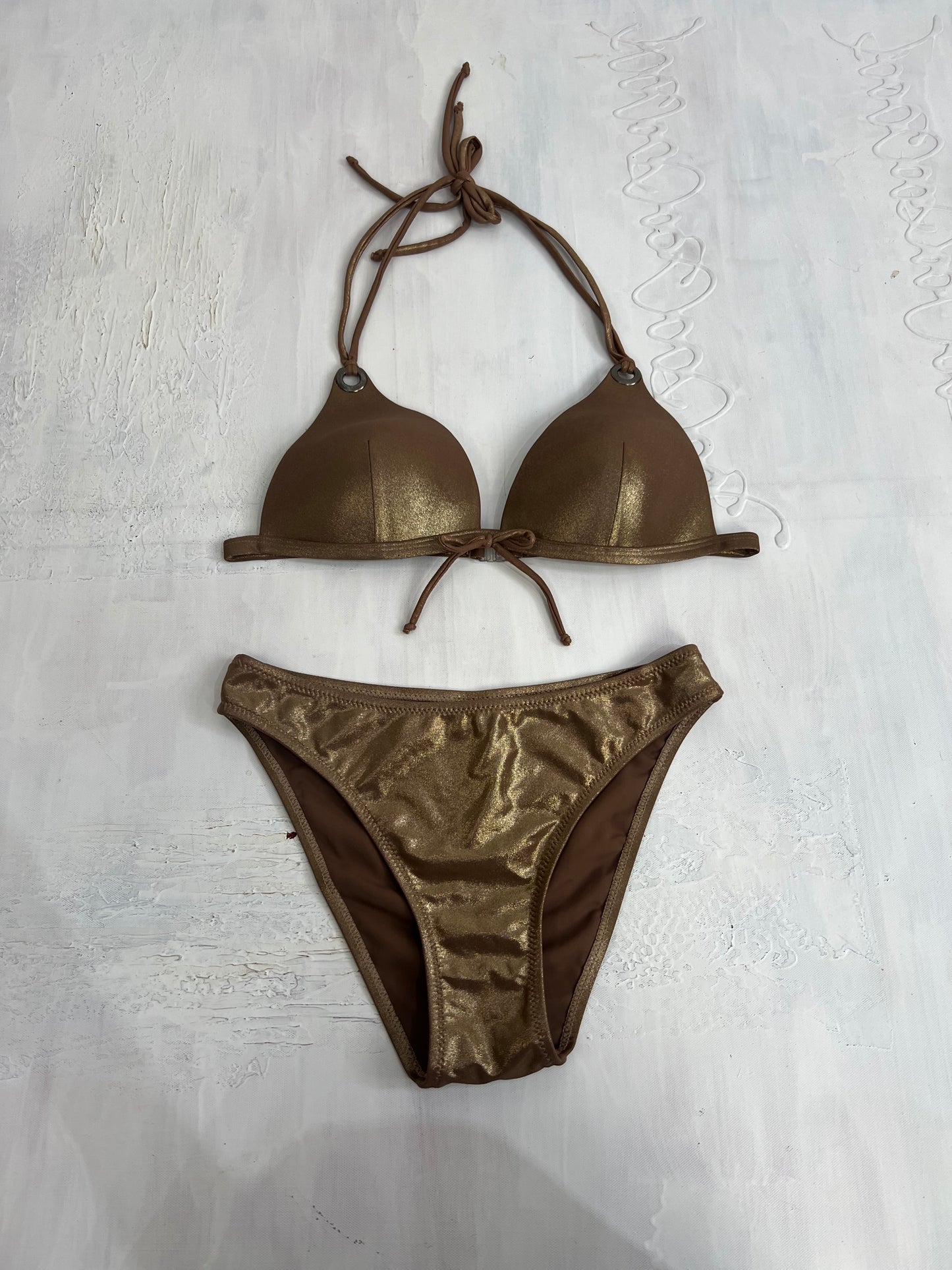 vintage edit twenty eight | medium iridescent brown bikini set