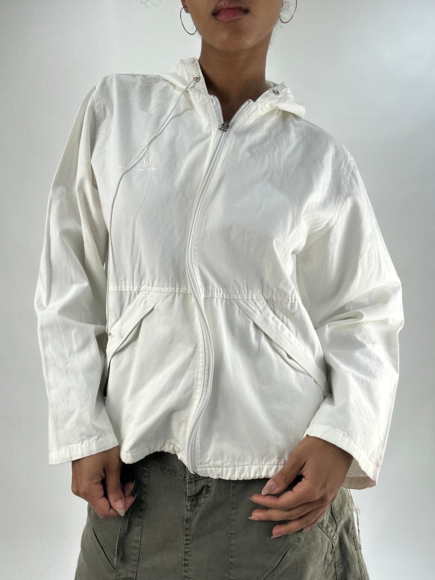 🧼vintage edit thirty-five | medium white zip up hoodie