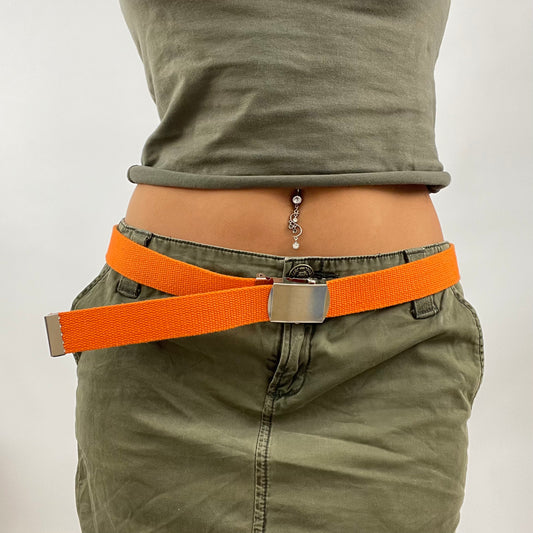 GORPCORE DROP | orange belt with silver buckle