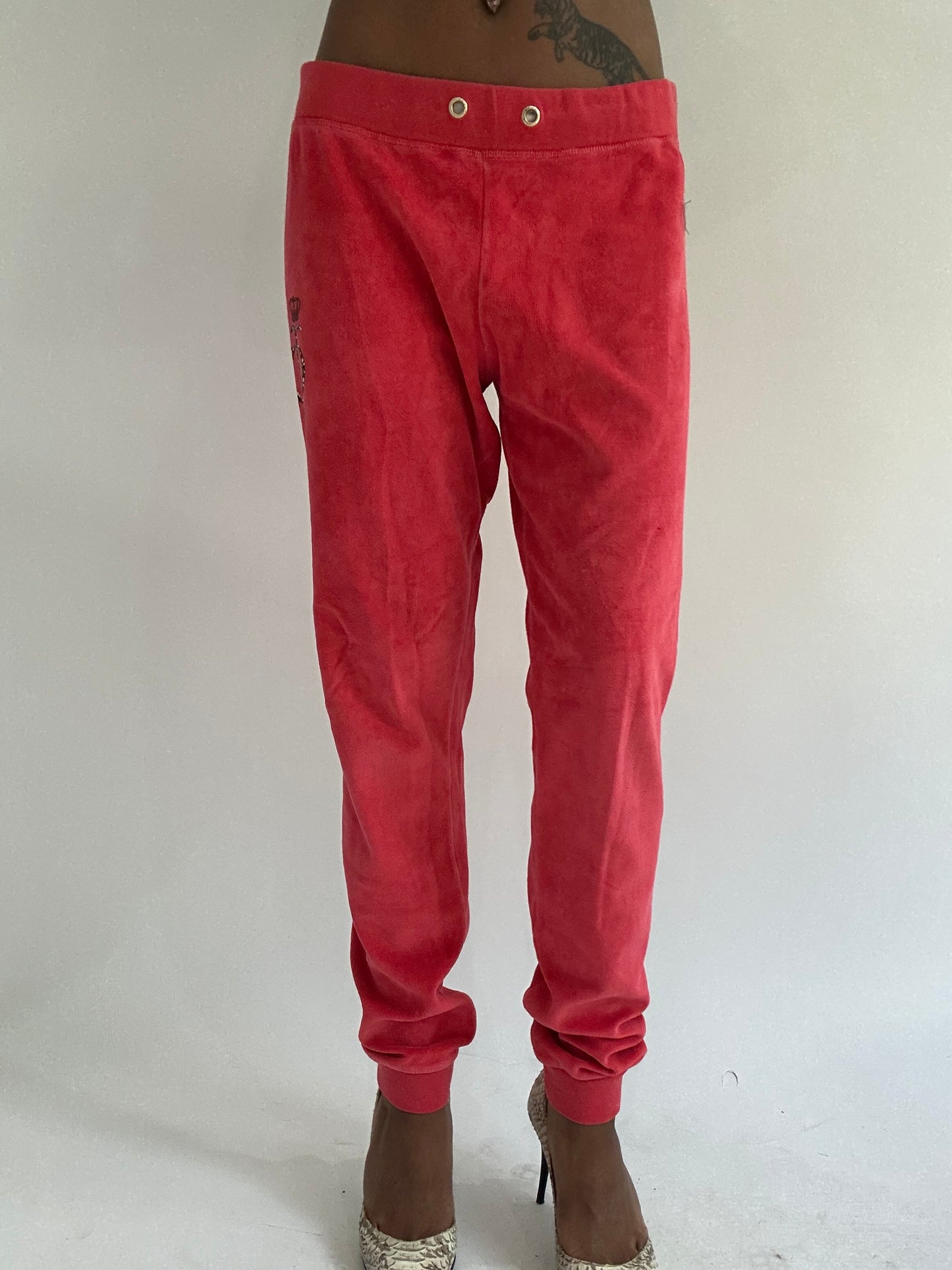 euro trash | medium red juicy couture tracksuit bottoms