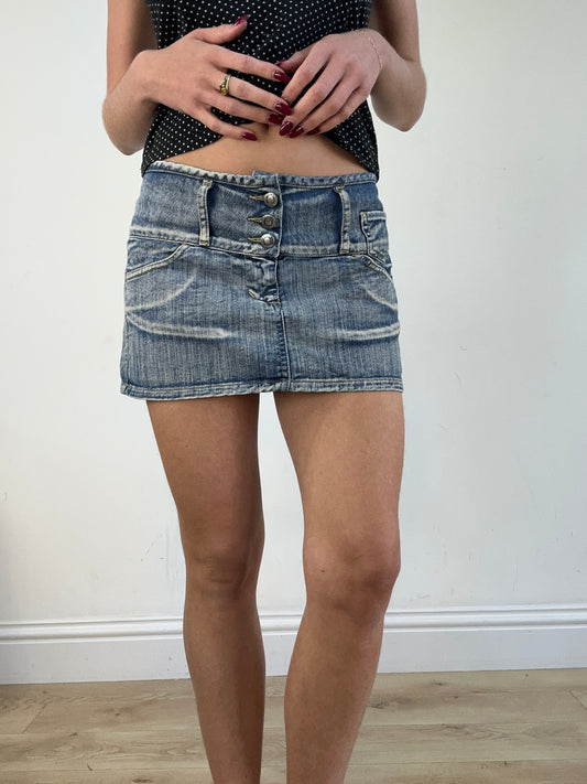 vintage edit sixteen | small mid wash denim skirt