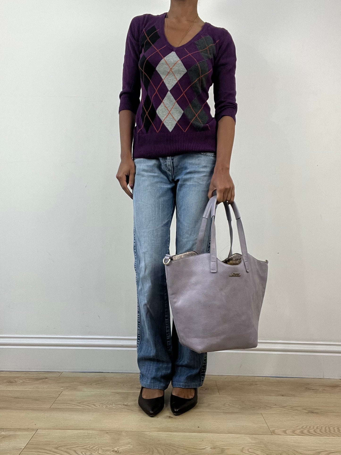 winter edit | lilac faux leather shoulder bag