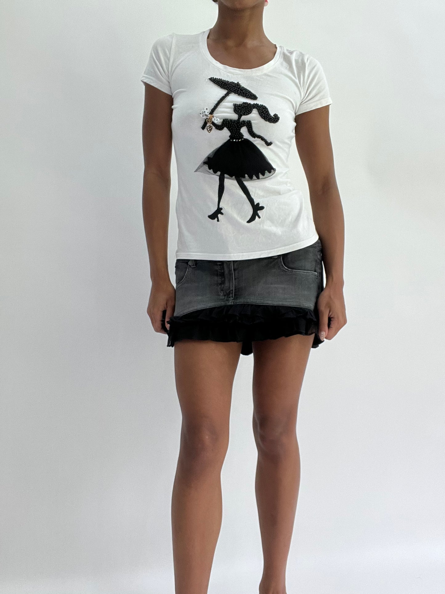 BEST PICKS | medium black old bershka denim mini skirt
